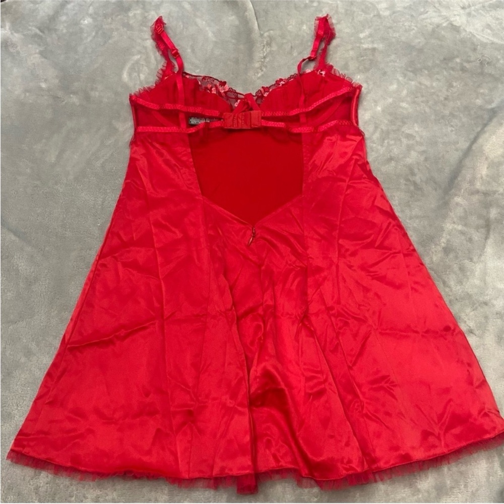 New! For Love & Lemons Red Evie Slip Dress embroidered lace nwot 51381 - Picture 12 of 14